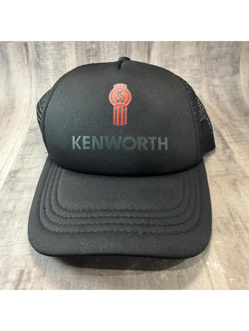 Kenworth Black Foam Trucker Hat Three In Mesh Back Snapback Cap